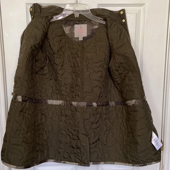 ISAAC MIZRAHI LIVE Green Camo Print Quilted Long Sleeve Zipper Front Jacket XS - Picture 11 of 13